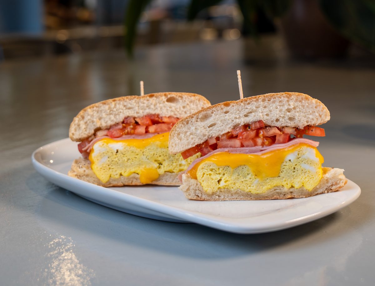 The breakfast sando on ciabatta