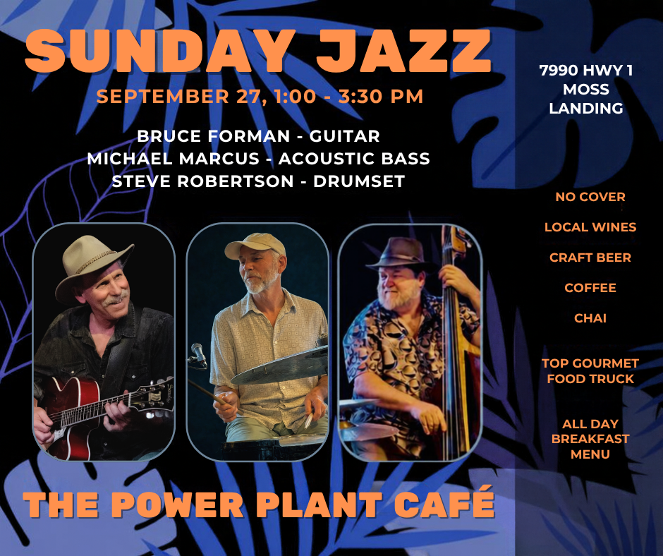 Sunday Jazz poster with Steve Robertson on drums and two guest players
